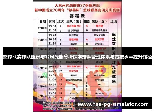 篮球联赛球队建设与发展战略分析探索球队管理体系与竞技水平提升路径